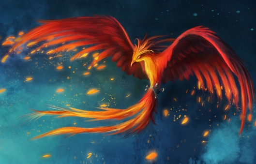 painting-drawing-art-phoenix-fire-fantasy-feather